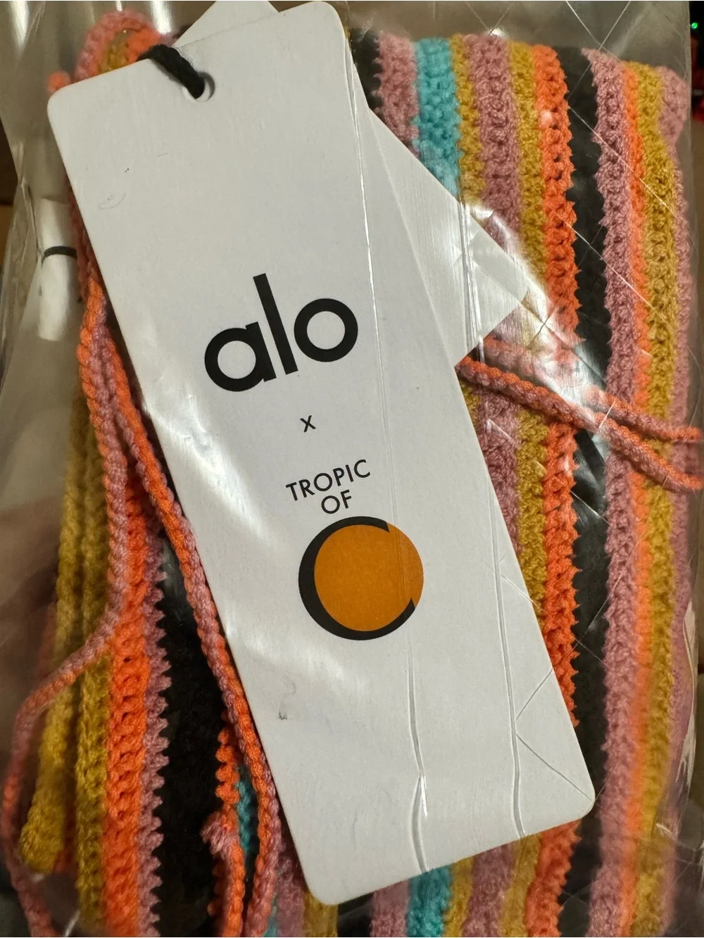 Alo Yoga x Tropic of C Crochet Bandeau Bikini Top Sunset NWT Handmade Peru Small